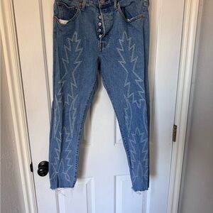 Levi's Blue Skinny Jeans with Embroidered Design